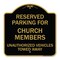 Signmission Reserved Parking for Church Members Unauthorized Vehicles Towed Away, Black & Gold, BG-1818-23125 A-DES-BG-1818-23125 - alternate 1